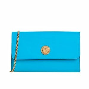 NWT VERSACE Smooth Leather Cross-Body, Azure